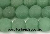 CAJ881 15 inches 6mm round matte green aventurine beads