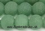 CAJ883 15 inches 10mm round matte green aventurine beads