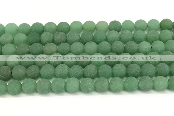 CAJ884 15 inches 12mm round matte green aventurine beads