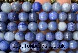 CAJ897 15 inches 12mm faceted round blue aventurine beads wholesale