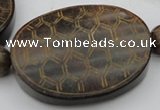 CAL24 14.5 inches 50*60mm carved turtleback agalmatolite beads