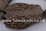 CAL26 14.5 inches 40*60mm carved cicada agalmatolite beads