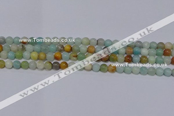 CAM02 6mm round mixed color natural amazonite beads Wholesale