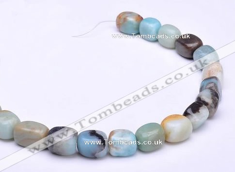 CAM09 13*16mm pebble natural amazonite gemstone beads Wholesale