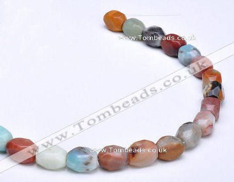 CAM10 10*14mm faceted pebble natural amazonite beads Wholesale