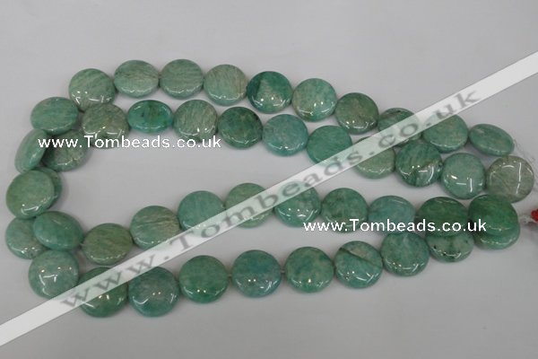 CAM1019 15.5 inches 18mm flat round natural Russian amazonite beads