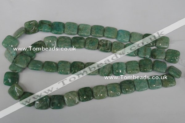 CAM1028 15.5 inches 16*16mm square natural Russian amazonite beads