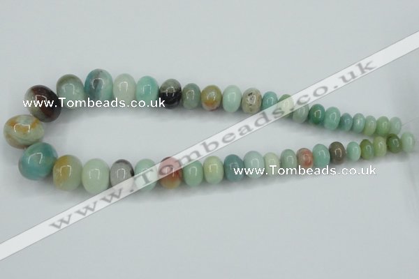 CAM106 15.5 inches multi-size rondelle amazonite gemstone beads