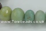 CAM107 15.5 inches multi-size faceted rondelle amazonite gemstone beads