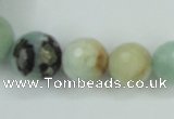 CAM110 15.5 inches multi-size faceted round amazonite gemstone beads