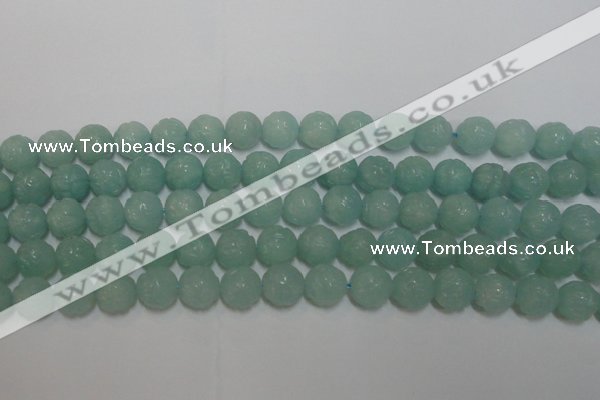 CAM1122 15.5 inches 8mm carved round amazonite beads wholesale