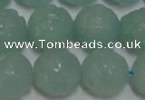 CAM1126 15.5 inches 16mm carved round amazonite beads wholesale