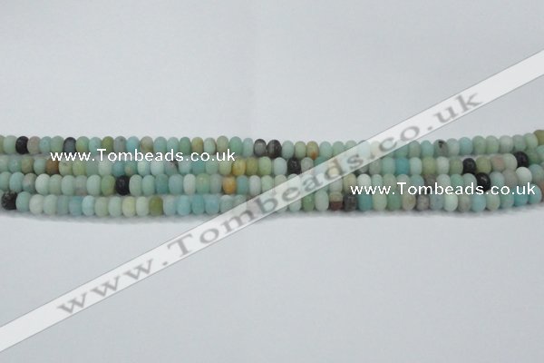 CAM1130 15.5 inches 4*6mm rondelle matte amazonite beads wholesale