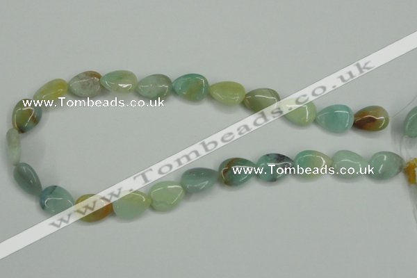 CAM116 15.5 inches 13*18mm flat teardrop amazonite gemstone beads