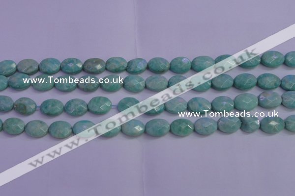 CAM1203 15.5 inches 10*14mm faceted oval Russian amazonite beads