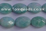 CAM1204 15.5 inches 12*16mm faceted oval Russian amazonite beads