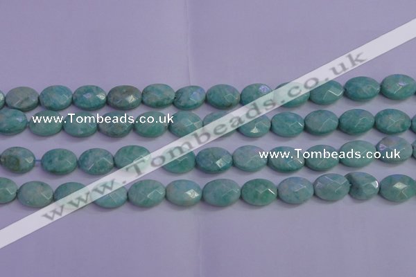 CAM1204 15.5 inches 12*16mm faceted oval Russian amazonite beads