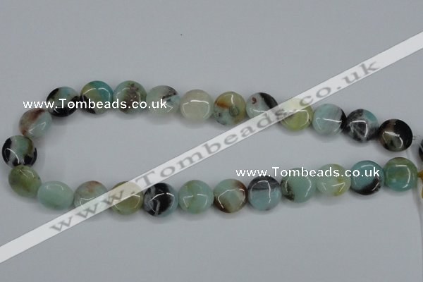 CAM122 15.5 inches 16mm flat round amazonite gemstone beads