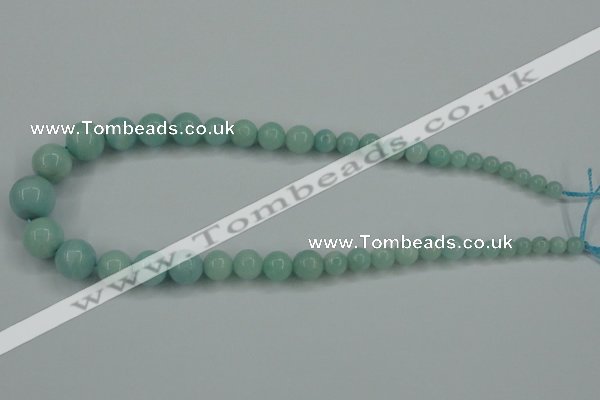 CAM125 15.5 inches multi-size round amazonite gemstone beads