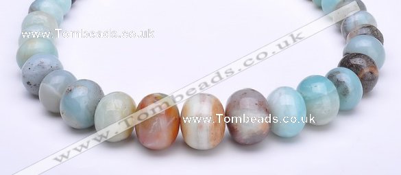 CAM14 15.5 inch different sizes roundel natural amazonite beads