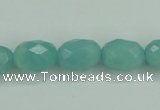 CAM140 15.5 inches 10*14mm faceted drum amazonite gemstone beads