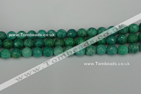 CAM1404 15.5 inches 12mm faceted round Russian amazonite beads