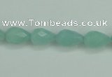 CAM141 15.5 inches 8*12mm faceted teardrop amazonite gemstone beads