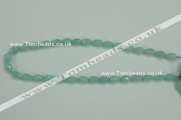 CAM141 15.5 inches 8*12mm faceted teardrop amazonite gemstone beads