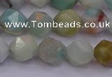 CAM1413 15.5 inches 10mm faceted nuggets amazonite gemstone beads