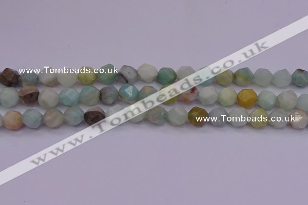 CAM1413 15.5 inches 10mm faceted nuggets amazonite gemstone beads