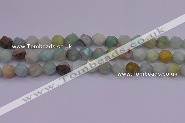 CAM1414 15.5 inches 12mm faceted nuggets amazonite gemstone beads