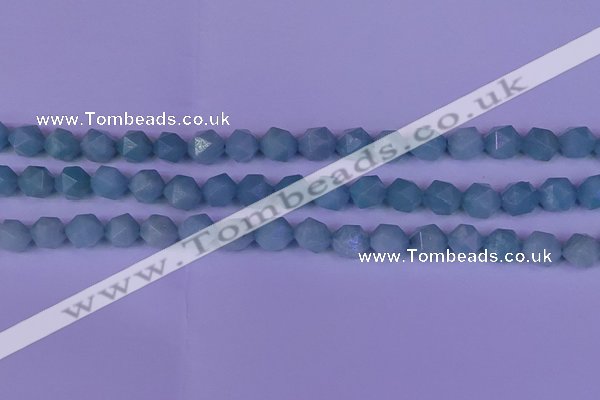 CAM1418 15.5 inches 10mm faceted nuggets Chinese amazonite beads