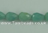 CAM142 15.5 inches 10*14mm faceted teardrop amazonite gemstone beads