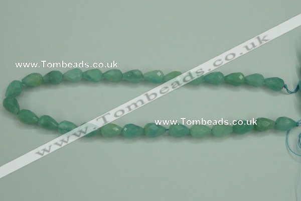 CAM142 15.5 inches 10*14mm faceted teardrop amazonite gemstone beads