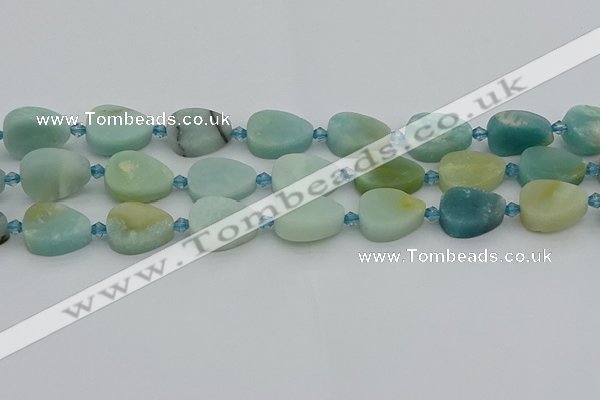 CAM1422 15.5 inches 13*18mm flat teardrop Chinese amazonite beads