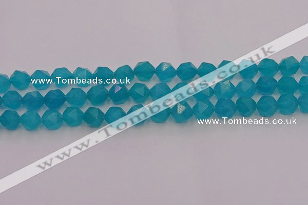 CAM1433 15.5 inches 10mm faceted nuggets dyed amazonite gemstone beads