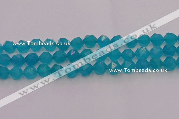 CAM1434 15.5 inches 12mm faceted nuggets dyed amazonite gemstone beads