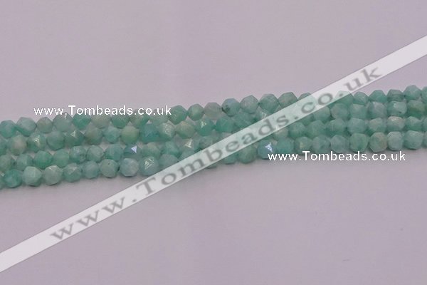 CAM1436 15.5 inches 6mm faceted nuggets amazonite gemstone beads