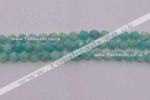 CAM1438 15.5 inches 10mm faceted nuggets amazonite gemstone beads