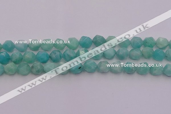 CAM1439 15.5 inches 12mm faceted nuggets amazonite gemstone beads