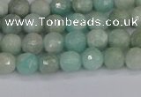 CAM1450 15.5 inches 4mm faceted round amazonite gemstone beads