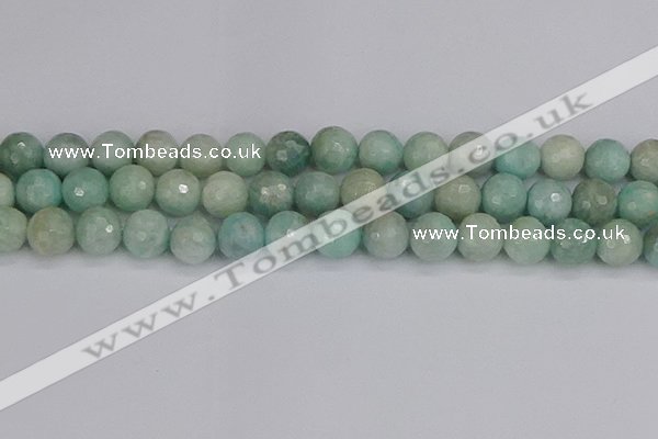 CAM1454 15.5 inches 12mm faceted round amazonite gemstone beads