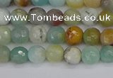 CAM1458 15.5 inches 4mm faceted round amazonite beads wholesale