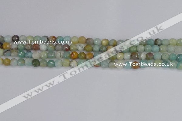 CAM1458 15.5 inches 4mm faceted round amazonite beads wholesale