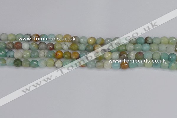 CAM1459 15.5 inches 6mm faceted round amazonite beads wholesale