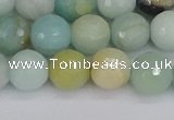 CAM1461 15.5 inches 10mm faceted round amazonite beads wholesale