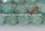 CAM1474 15.5 inches 10mm faceted nuggets Brazilian amazonite beads