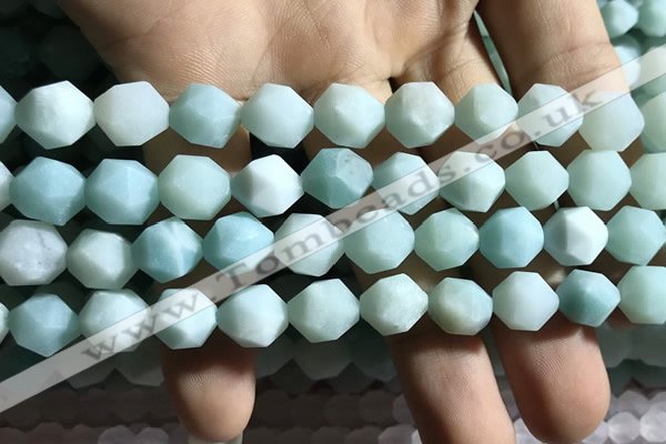 CAM1495 15.5 inches 10mm faceted nuggets amazonite beads wholesale