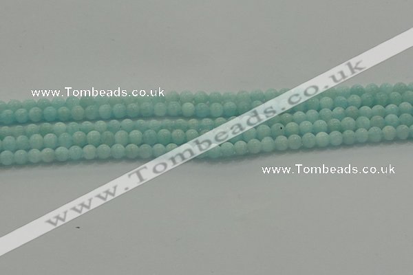 CAM1500 15.5 inches 4mm round natural peru amazonite beads