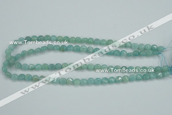 CAM151 15.5 inches 8mm flat round amazonite gemstone beads